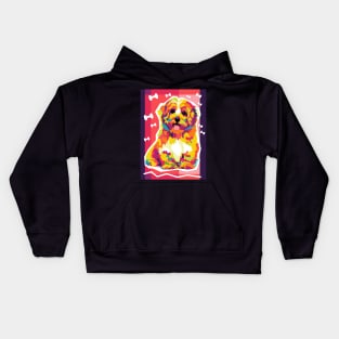 adorable dog pop art Kids Hoodie